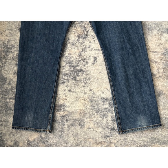 Wrangler Retro Jeans Mens fits 38x31 Blue Slim Straight Whiskered 5 Pocket - Picture 6 of 10